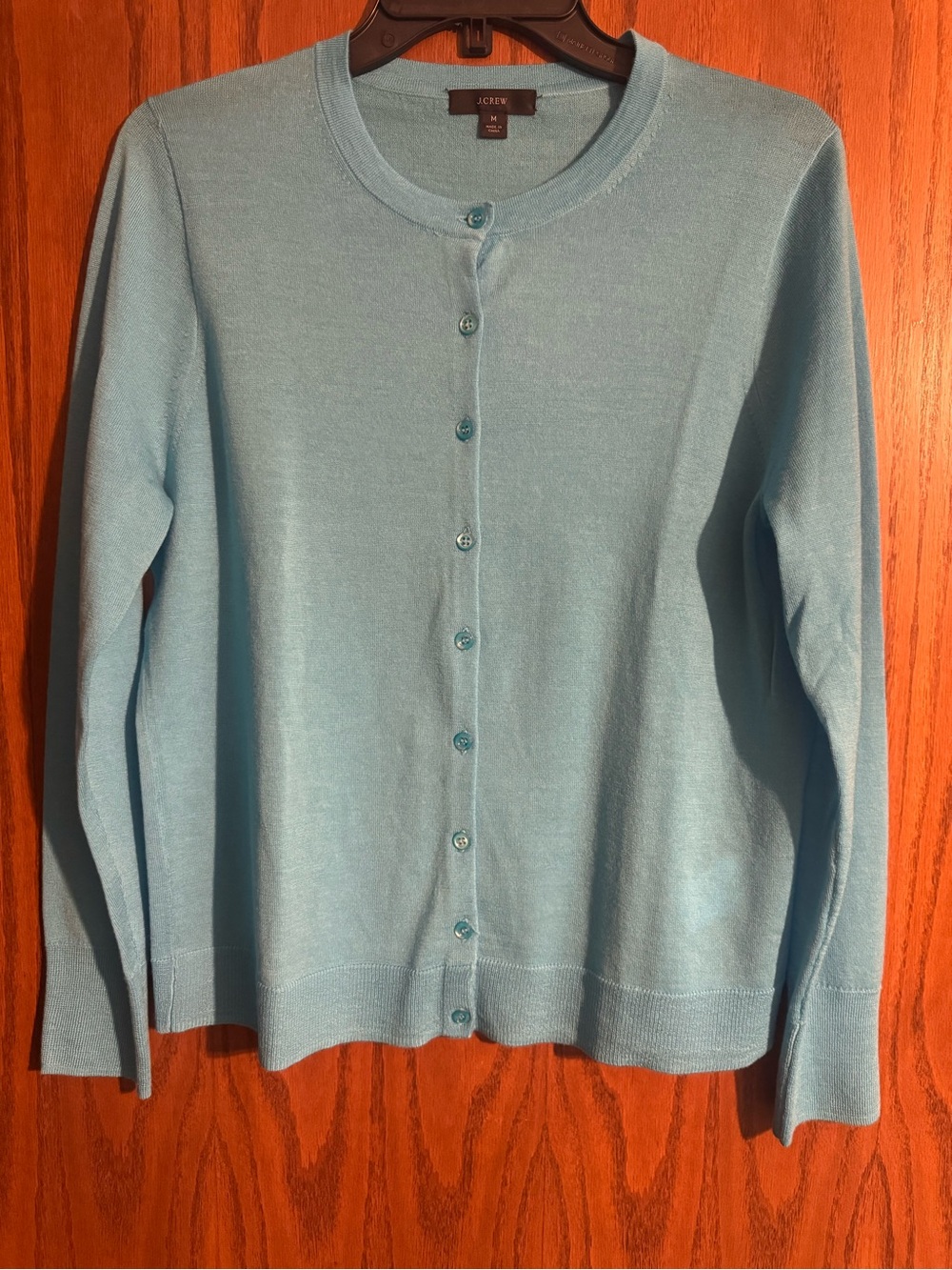 J. Crew Light Blue Crewneck Button-Up Cardigan